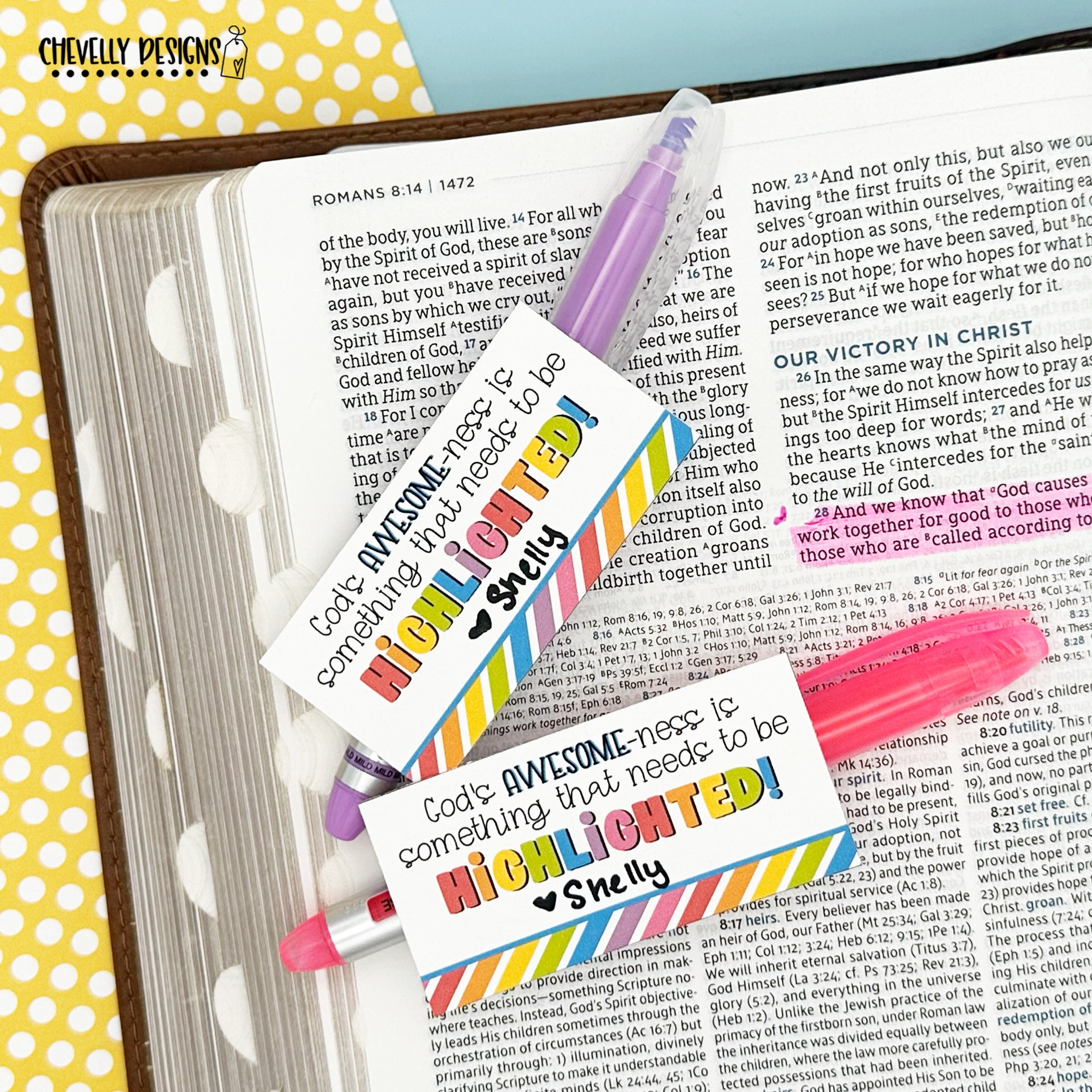 Printable - God's Awesome-ness Needs to be Highlighted - Highlighter Gift Tags - Instant Digital Download - HT124b