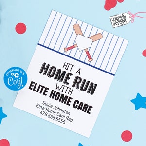 Editable - Hit a Home Run Referral Gift Tags - Printable - Digital File - Business Marketing - HT333