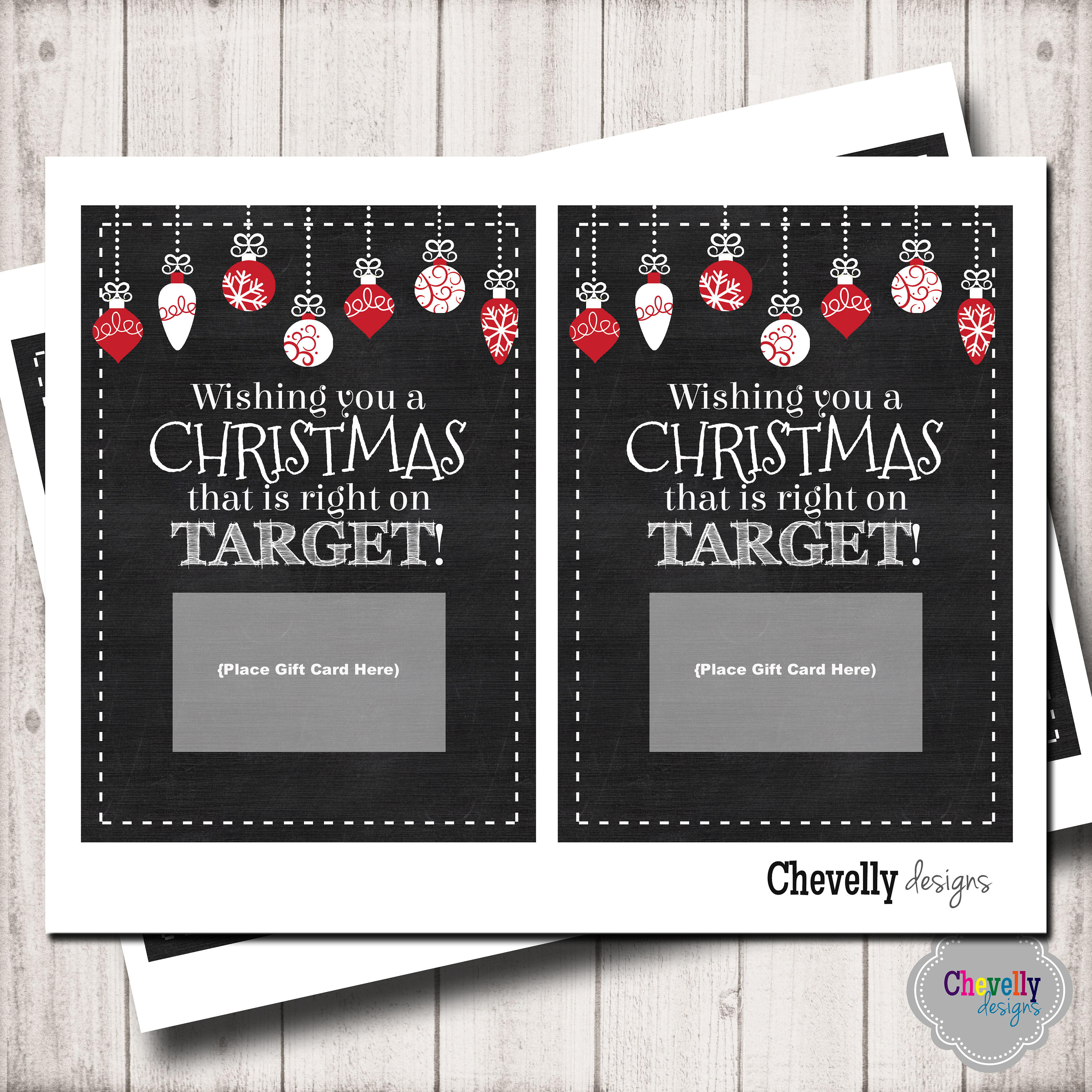 Target Christmas Gift Card Printable INSTANT DOWNLOAD Etsy