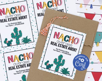 Editable - Nacho Average Company - Referral Marketing Gift Tags - Printable Digital File - HT329