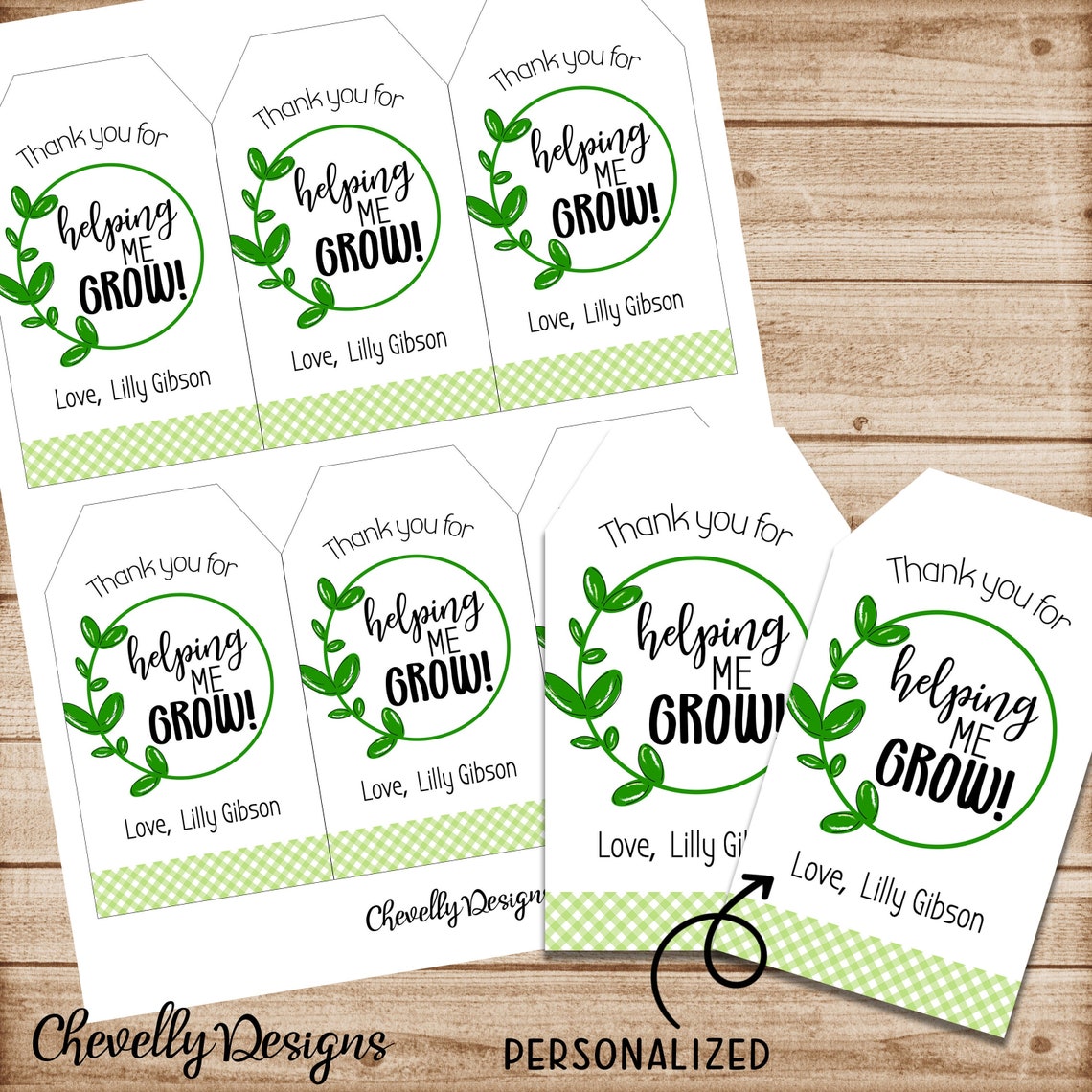 Personalized PLANT Gift Tags Printable Digital File Etsy