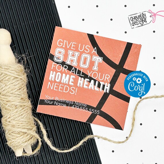 Editable - Give us a Shot - Basketball Referral Marketing Gift Tags - Printable Digital File HT318
