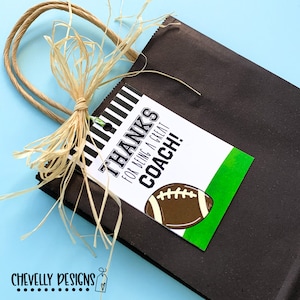 Football Coach Thank You Gift Tags | Printable - Digital File | HT098c