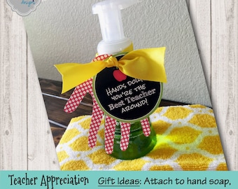 INSTANT DOWNLOAD - Teacher Appreciation Gift Tag Printable - TeachAPP001 - Teacher Gift Tag, Back to School, Hands down the Best Teacher