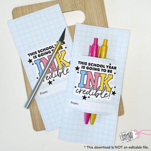 Porte-stylos imprimables pour la rentrée scolaire, cette année scolaire sera crédible, cadeau pour enseignant, étudiant, camarades de classe, MISC014a