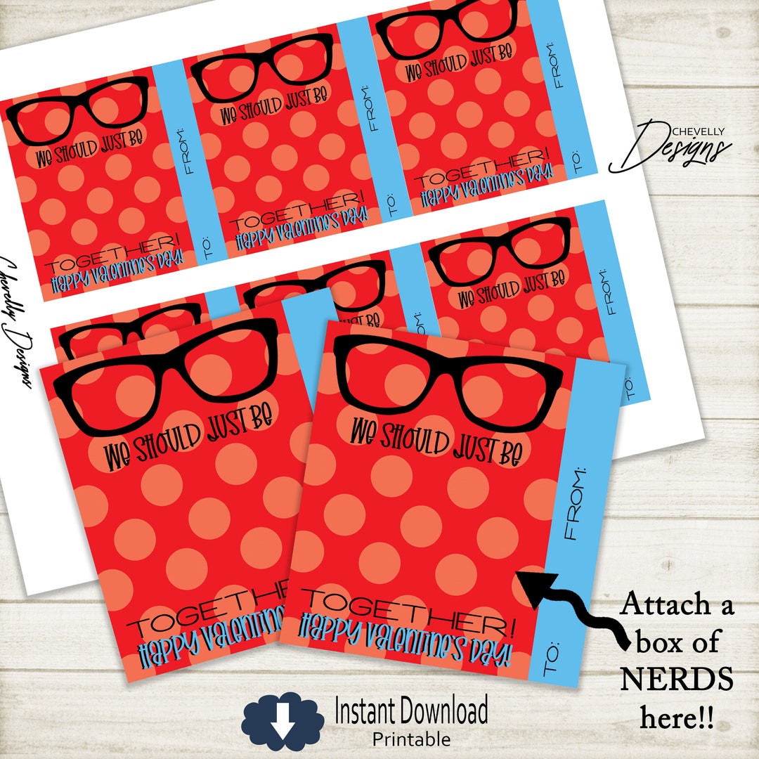 NERD Valentine Cards Printable Digital File We Should Be - Etsy