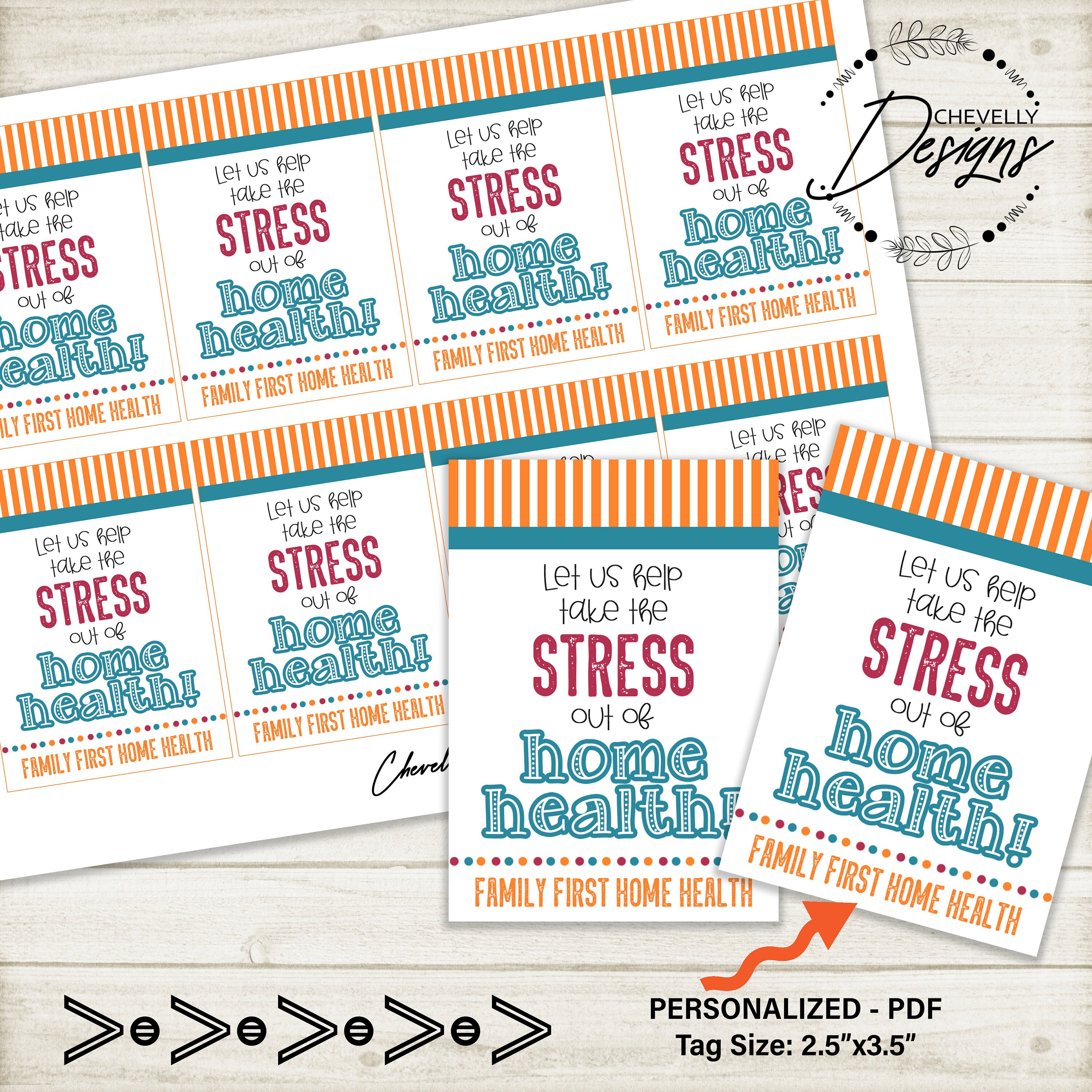 Personalized Home Health Marketing Tags Printable digital Etsy