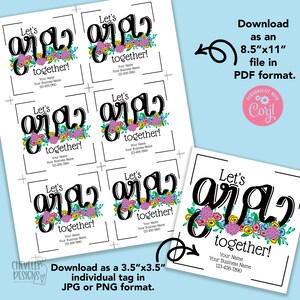 Editable - Let's Grow Together - Referral Gift Tags for Business Marketing - Printable - Digital File - HT334 image 3