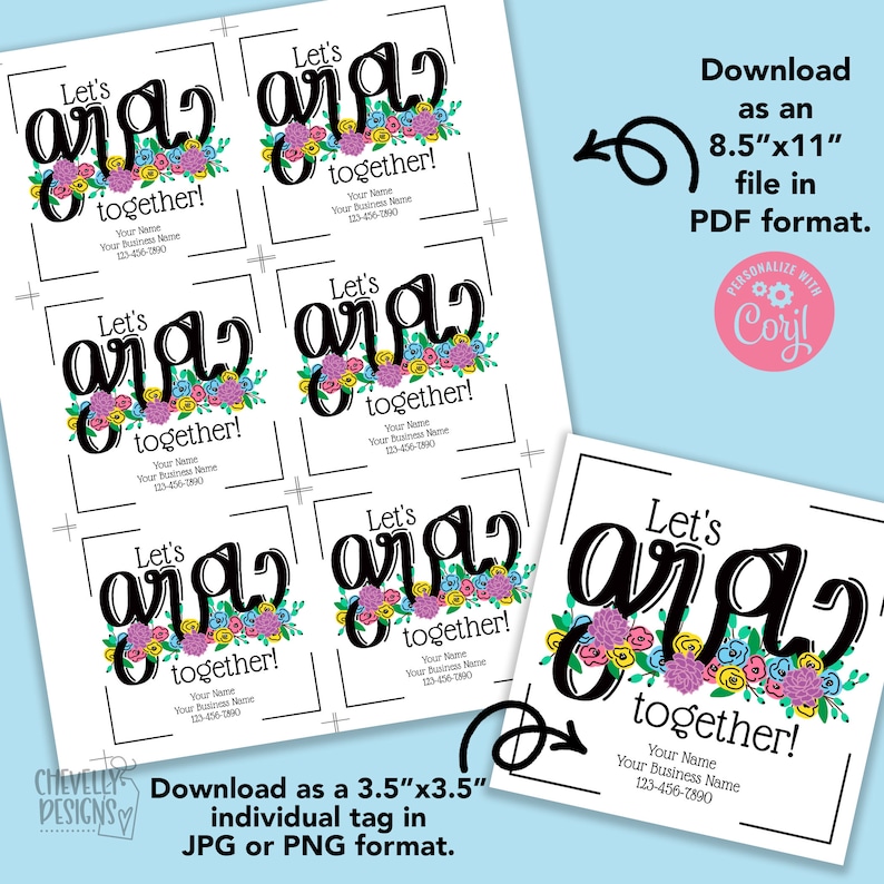 Editable - Let's Grow Together - Referral Gift Tags for Business ...