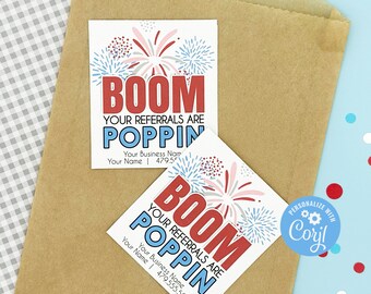 Editable - BOOM You're Referrals are Poppin - Business Marketing - Printable Digital File - HT393
