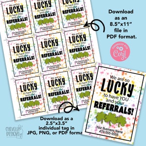 Editable We Are so Lucky to Have You Referral Gift Tags Printable ...