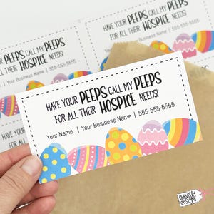 Editable - Call my Peeps for your Hospice Needs - Business Referrals and Marketing Gift Tags - Printable  Digital File - HT108b