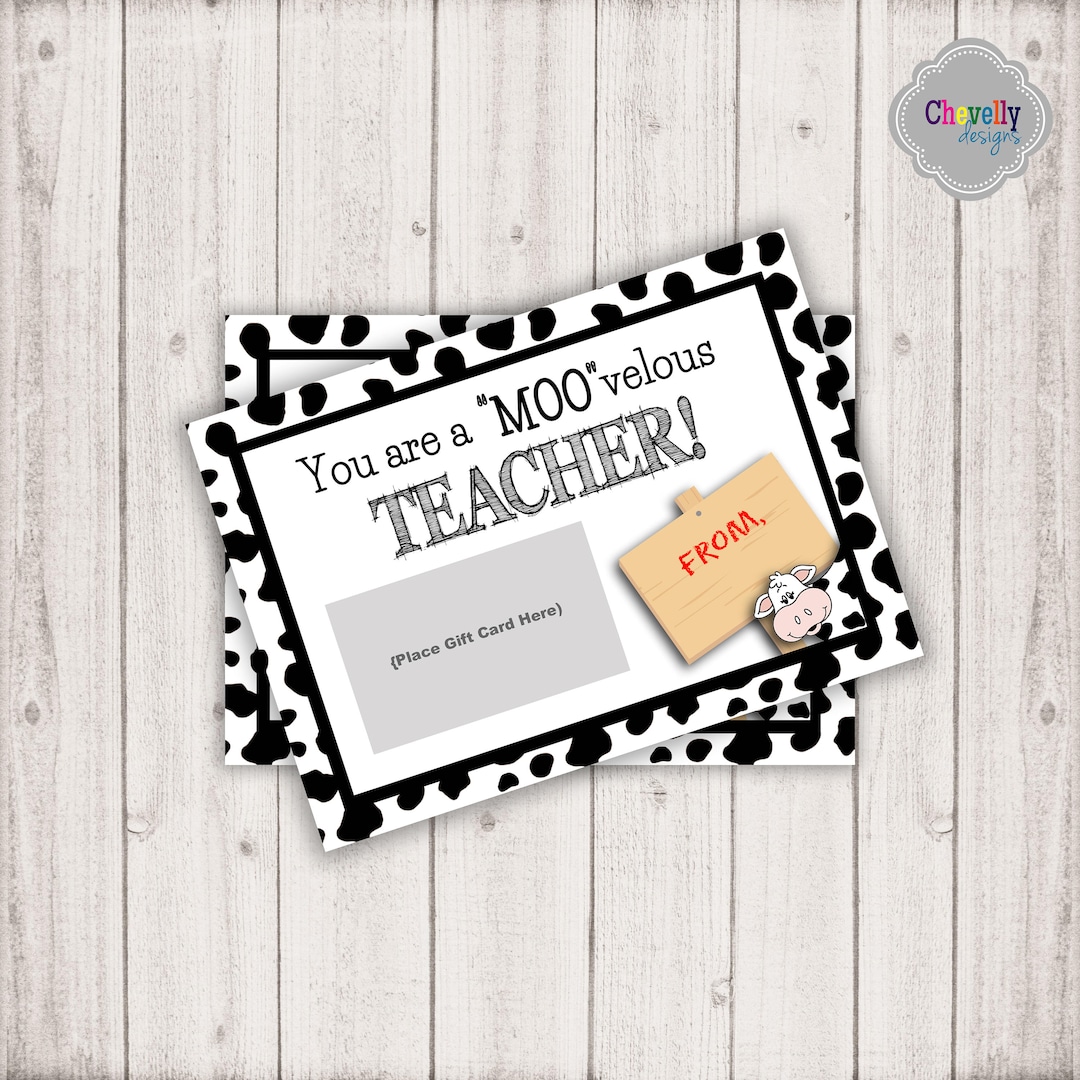 INSTANT DOWNLOAD Teacher Appreciation Printable Teachapp006 Cow, Chick ...