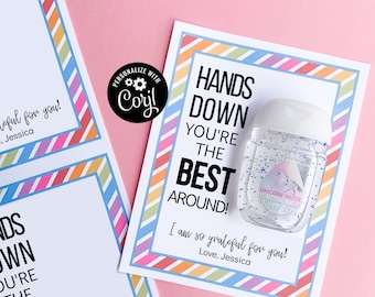 Editable Hand Sanitizer Gift Tags – Best Around (Printable Digital File)