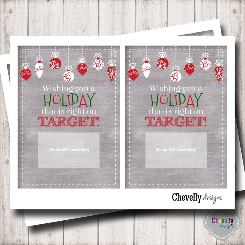 Target Christmas Gift Card Printable INSTANT DOWNLOAD Etsy