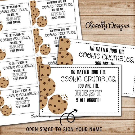 Staff Appreciation Gift Tags COOKIE crumbles Best Staff Etsy