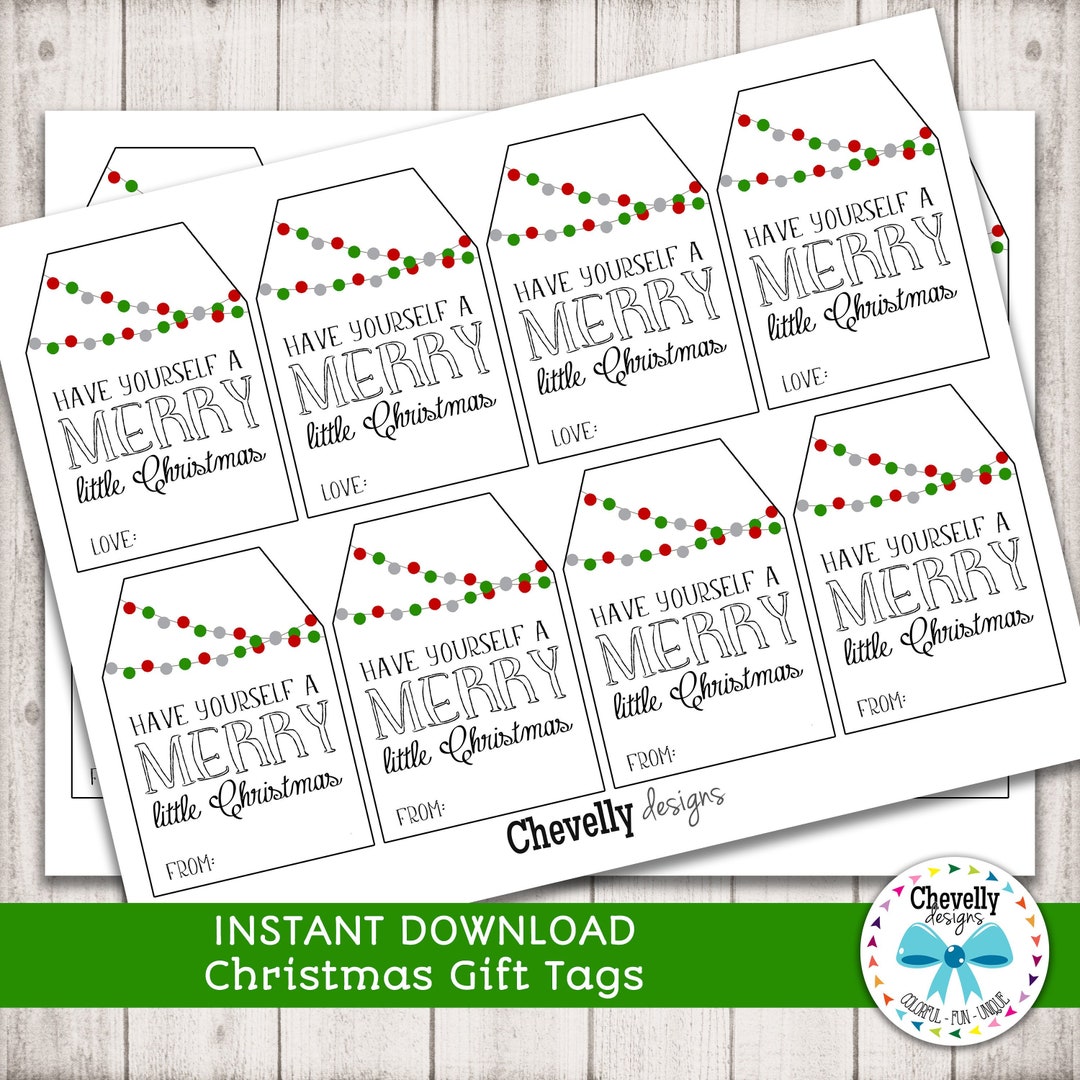 Christmas Gift Tags Merry Christmas, Holiday, Printable, XMAS017 - Etsy