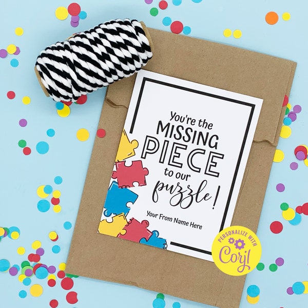 Puzzle Piece Name Tags Etsy