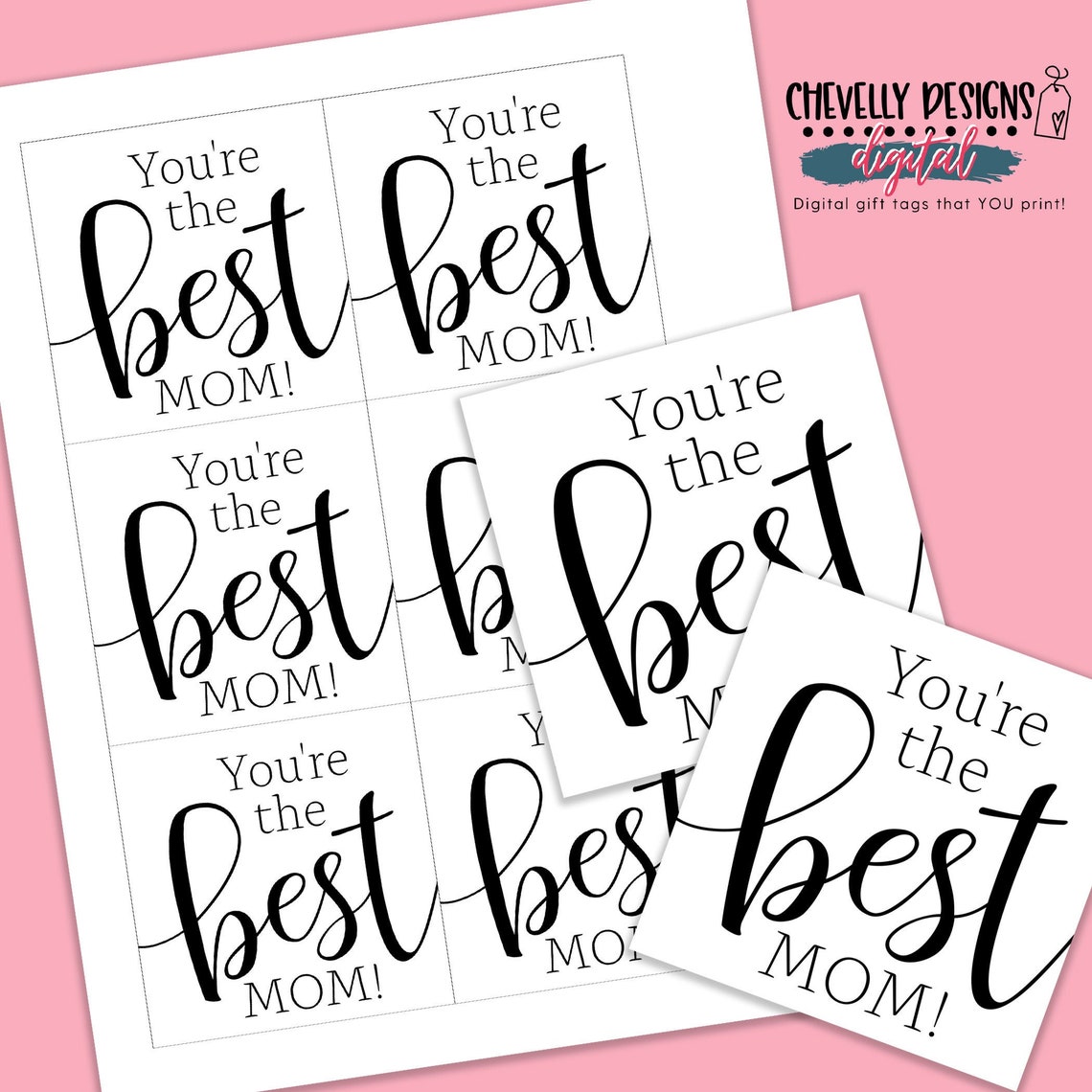 Printable You're the Best Mom Gift Tags Instant Etsy