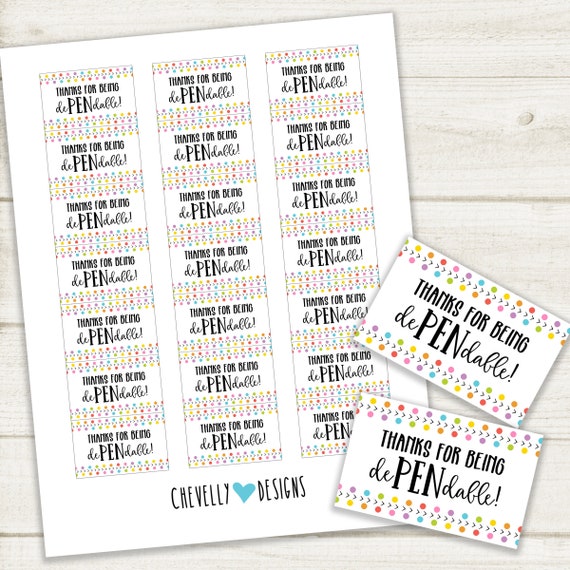 Thanks for Being Dependable Pen Gift Tags Printable - Etsy