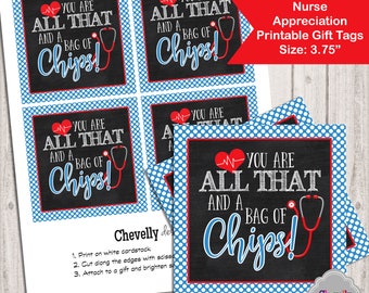 All That and a Bag of Chips -  Appreciation Gift Tag, nurse, doctor, coworker, employee, HT032