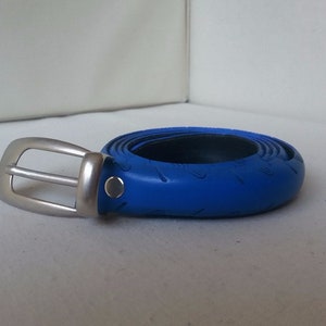 Belt from road-race bicycle tyre, natural blue image 1