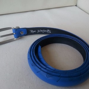 Belt from road-race bicycle tyre, natural blue image 2