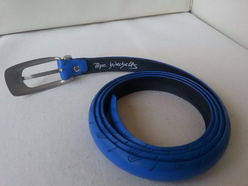 Belt from road-race bicycle tyre, natural blue image 2