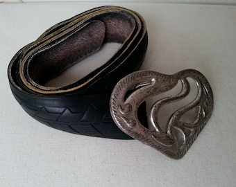 Belt from bicycle tyre, Heart - small size