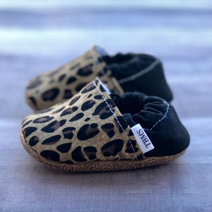 BUY 2, GET 1 FREE: Baby Girl Moccasins - Leopard Baby Shoes - Handmade Baby Moccs - Baby Girl Shoes - Baby Shower Gift - Cheetah Baby