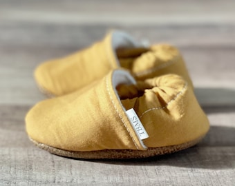 Trendy Baby Moccasins - Mustard Yellow