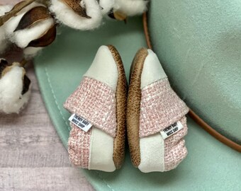 Luxury Baby Moccasins - Strawberries & Crème