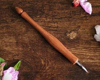 Spanish Cedar Handmade Wooden Dip Pen, Nib Holder