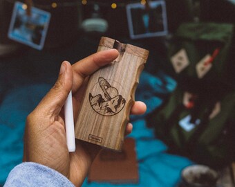 Dugout Unique SATURN Design Free Hemp Wick Dugout One Hitter Aluminum or Glass Quarts Bat Custom Design
