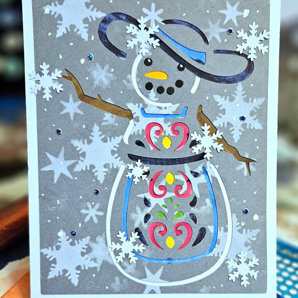 Mrs. Snowman in a Snowstorm Card