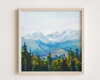 Rocky Mountain National Park Art Print, "The Overlook", Colorado Watercolor Print