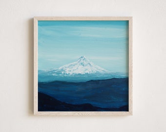 Mount Hood Print, Oregon Watercolor Print, Giclee Fine Art Reproduction