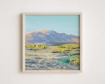 Lámina de acuarela de Colorado, "Pastos en tonos pastel", arte mural cuadrado, 5x5, 8x8, 10x10, 12x12