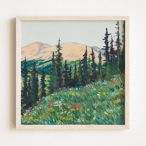 Wildflower Mountain Print, Colorado Watercolor Print, "Consider the Wildflowers", Luke 12:27