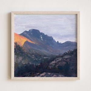 Rocky Mountain National Park Art Print, "Longs Peak Sunset", Colorado Watercolor Print
