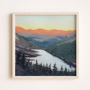 Breckenridge Art Print, Colorado Watercolor Print, "Sunset in Breck"