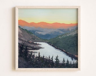 Breckenridge Art Print, Colorado Watercolor Print, "Sunset in Breck"