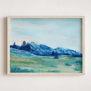 Boulder Flatirons Watercolor Print, Colorado Art, "Flatirons in Blue", South Mesa Trail, Doudy Draw