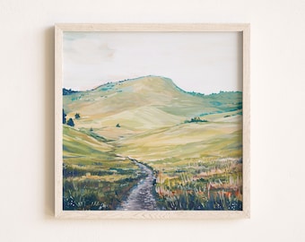 In the Foothills, Colorado Watercolor Print, Giclee Fine Art Reproduction