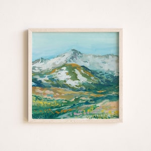 Colorado Watercolor Print, &quot;Independence Pass&quot; Giclee Fine Art Reproduction, Square Modern Wall Art, 5x5, 8x8, 10x10, 12x12