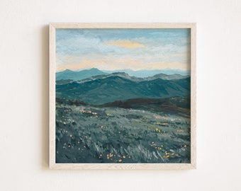 Smoky Mountain Art Print, "Blooms at Dusk", 8x8, 10x10, 12x12, 14x14, 16x16