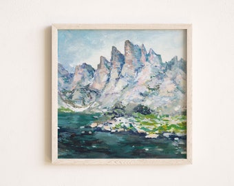 Rocky Mountain Art Print, "Sky Pond", Colorado Watercolor Print