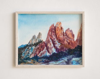 Colorado Springs Giclee Print | "Garden of the Gods" | Colorado Wall Art | Landscape Painting | 5x7 | 8x10 | 11x14