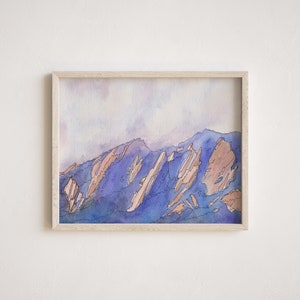 Boulder Flatirons Watercolor Print | "Misty Flatirons" | Mountain Art | Colorado Wall Art | Chautauqua Print | Front Range