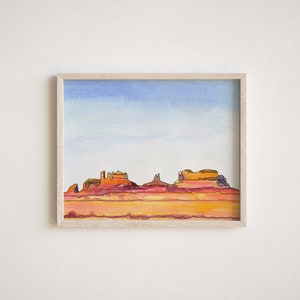Desert Watercolor Print | "Monument Valley" | Southwest Print | Arizona Art | Utah Art | Desert Landscape Print | Southwest Desert